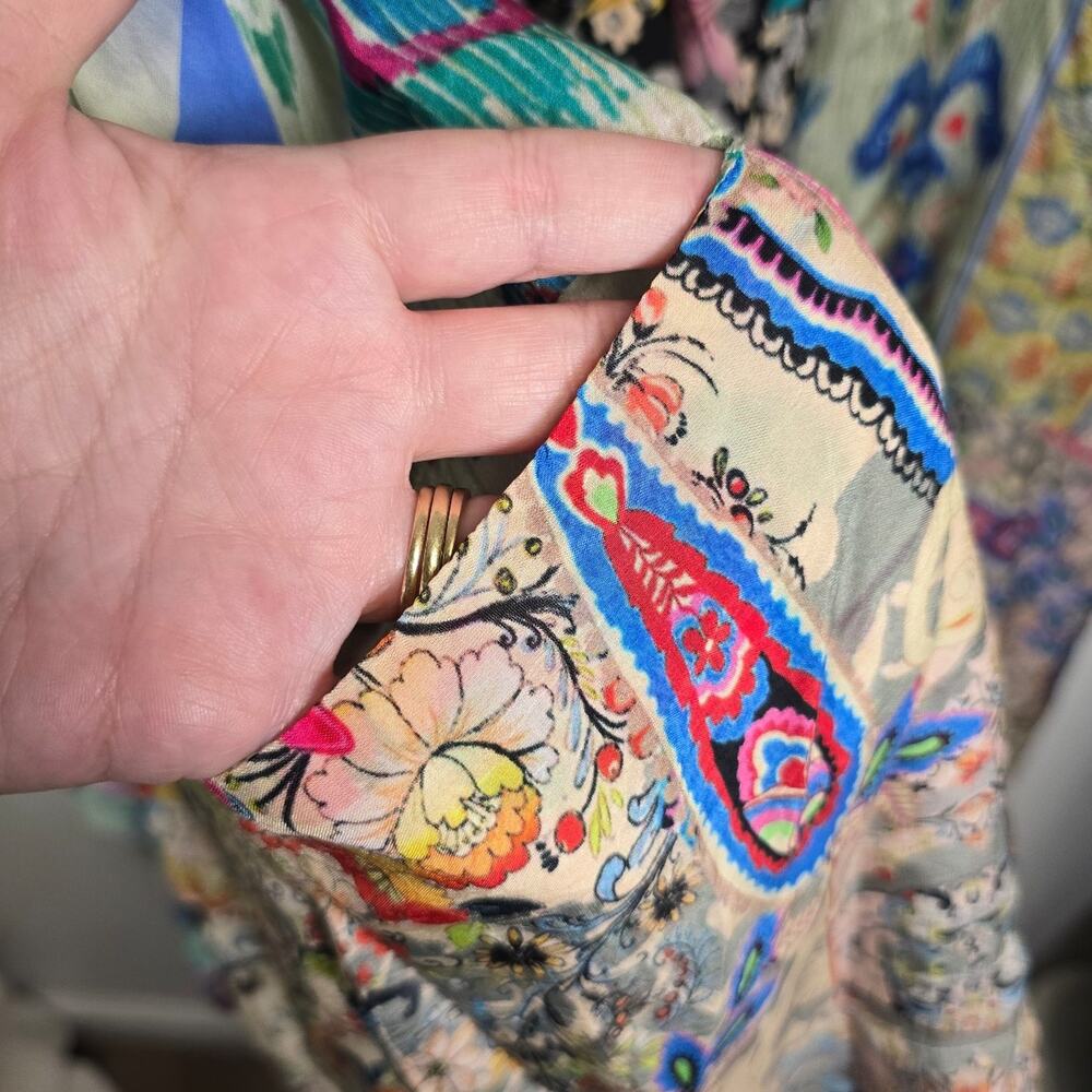 Johnny Was Thiodorah Silk Long Patchwork Kimono extended size 2X - Picture 4 of 15